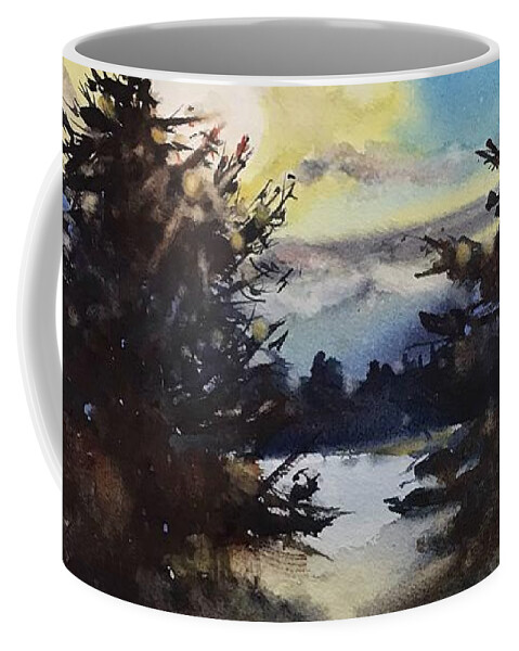 Landscape Coffee Mug featuring the painting Winter Trees by Judith Levins