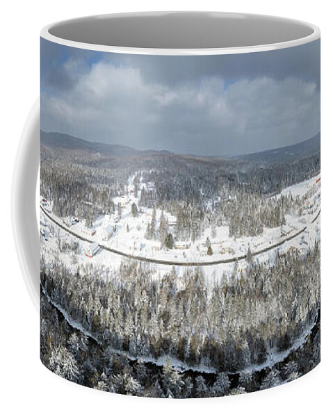 Village Coffee Mug featuring the photograph Winter View of Pittsburg Village, New Hampshire by John Rowe