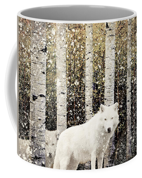 Wolves Coffee Mug featuring the digital art Winter Wolves by Sandra Selle Rodriguez