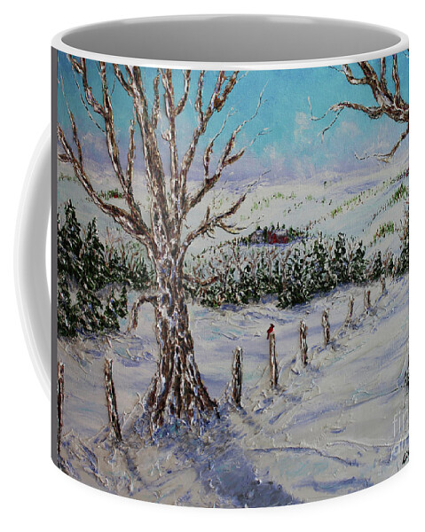 Snow Coffee Mug featuring the painting Winter Wonderland by Linda Donlin