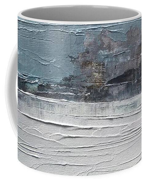Abstract Landscape Coffee Mug featuring the painting Winter's Breath by Lisa Dionne