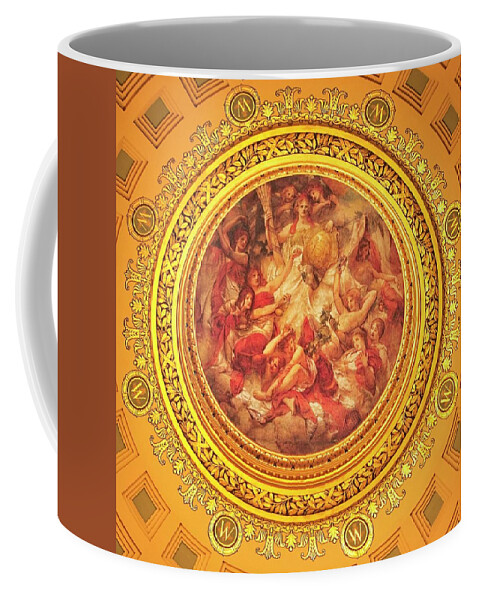 Wisconsin Coffee Mug featuring the photograph Wisconsin Capitol Dome Mural by Steven Ralser