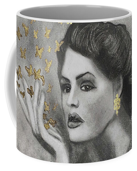 Wishes Coffee Mug featuring the drawing Wishes by Nadija Armusik