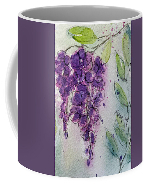 Loose Floral Coffee Mug featuring the painting Wisteria Flowers by Roxy Rich