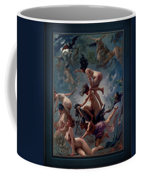 Witches Going To Their Sabbath Coffee Mug featuring the painting Witches Going To Their Sabbath by Luis Ricardo Falero Old Masters Classical Art Reproduction by Rolando Burbon