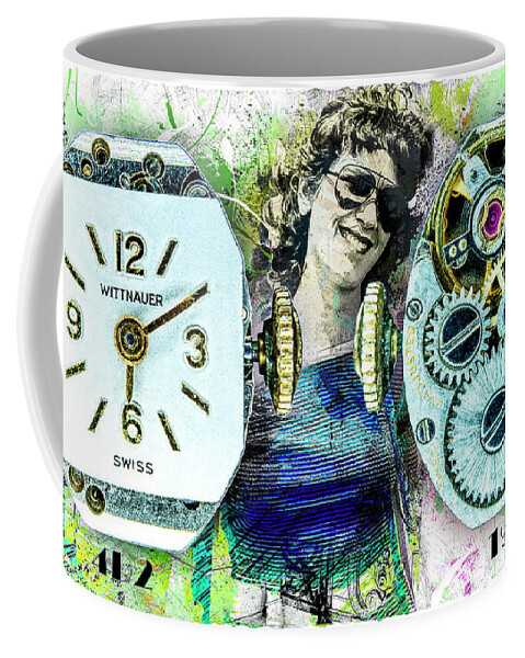 Elgin Coffee Mug featuring the digital art Wittnauer 4d2 Ladies Wrist Watch 17 Jewel by Anthony Ellis