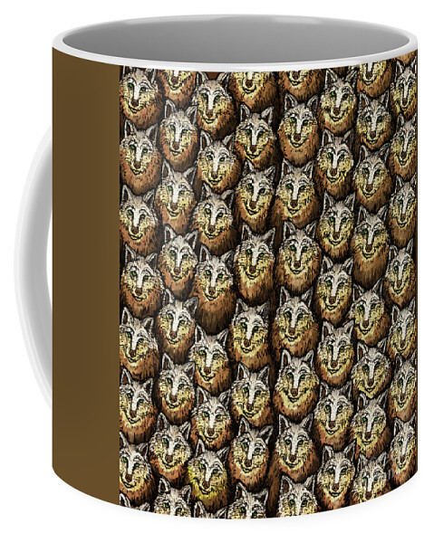 Wolf Pattern Coffee Mug featuring the mixed media Wolf Pattern 2 by Amy E Fraser