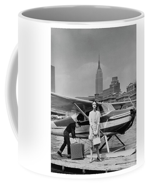 Woman By A Seaplane Coffee Mug