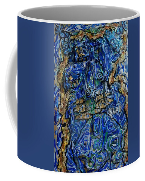 Woman Coffee Mug featuring the mixed media Woman of Infinite Fortitude with Party Hats by Kevin OBrien