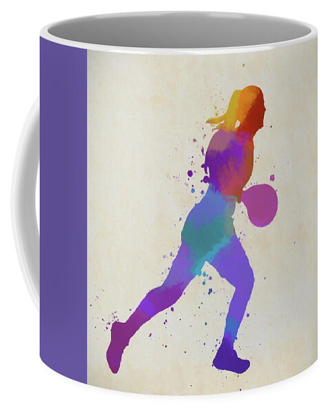 Woman Playing Basketball Coffee Mug featuring the painting Woman Playing Basketball by Dan Sproul