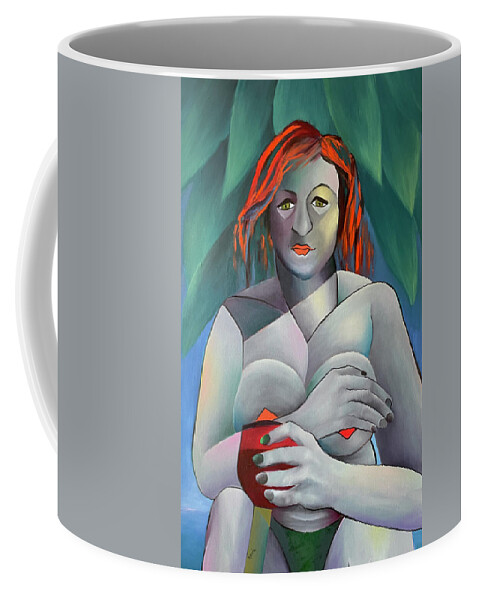 Woman Coffee Mug featuring the painting Woman with Wineglass by Karin Eisermann