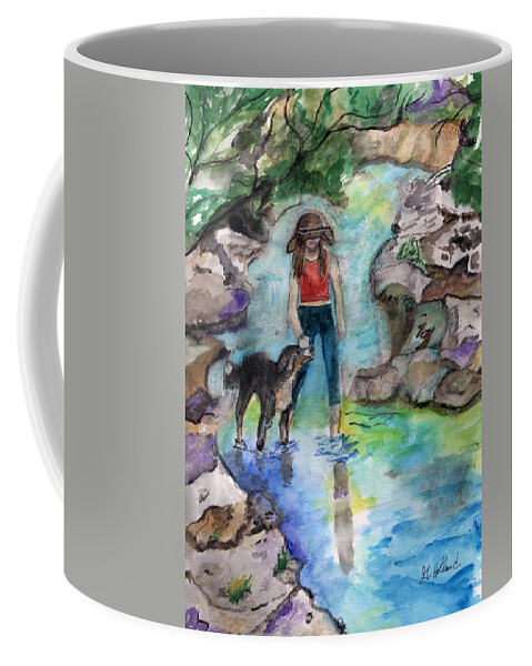 Water Coffee Mug featuring the painting Dog Day Afternoon by Genevieve Holland