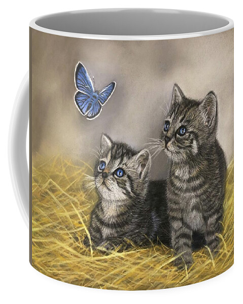 Kittens Coffee Mug featuring the pastel Wonderment by Marlene Little