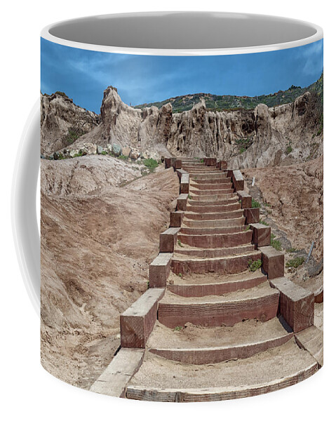 Wood Coffee Mug featuring the photograph Wooden Steps by Alison Frank