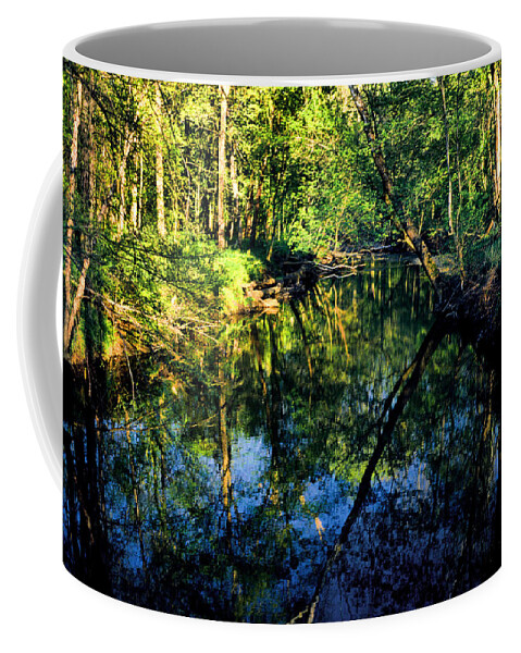 Tranquil Coffee Mug featuring the photograph Woodland Calm No.18 - Accotink Stream Reflections by Steve Ember