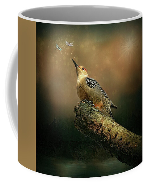 Woodpecker Coffee Mug featuring the digital art Woodpecker by Maggy Pease