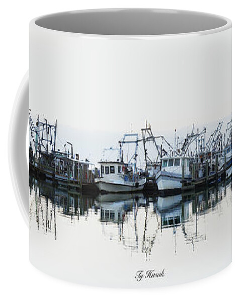 Work Boats Coffee Mug featuring the photograph Workboat Panorama by Ty Husak