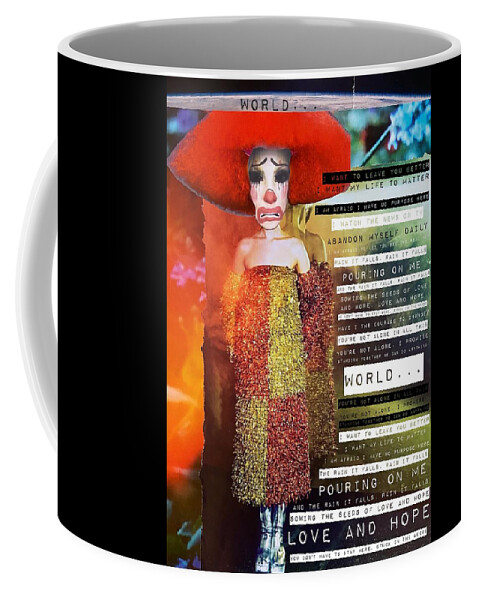 Collage Coffee Mug featuring the digital art World... by Tanja Leuenberger