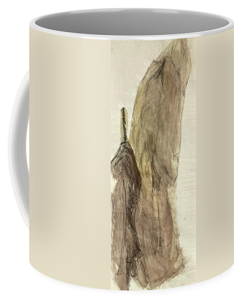 Figure Coffee Mug featuring the painting Wrapped figure and coat by David Euler