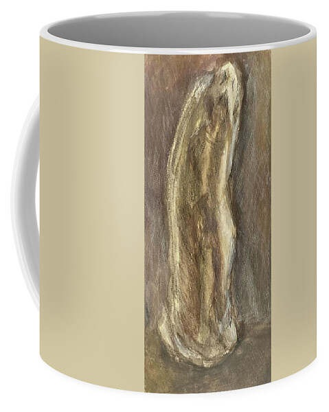 Pigments Coffee Mug featuring the drawing Wrapped Figure in Brown by David Euler