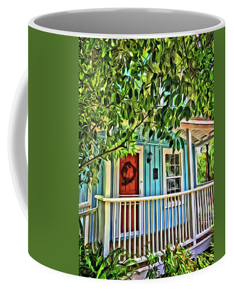 Alicegipsonphotographs Coffee Mug featuring the photograph Wreath On The Door by Alice Gipson