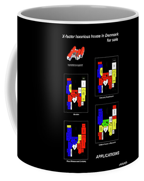 X-factor Luxurious House In Hedensted Coffee Mug featuring the mixed media Application X-factor luxurious house in Hedensted, Denmark for sale. by Asbjorn Lonvig