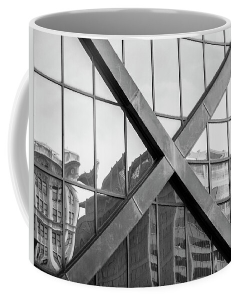 Abstracted Coffee Mug featuring the photograph X It Out BW by Christi Kraft