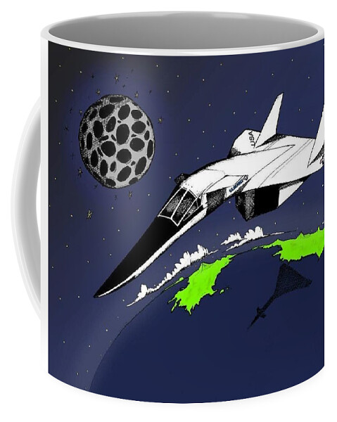 Xb-70 Coffee Mug featuring the drawing Xb-70 by Michael Hopkins