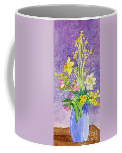 Flower Coffee Mug featuring the painting Yard Flowers by Anne Marie Brown