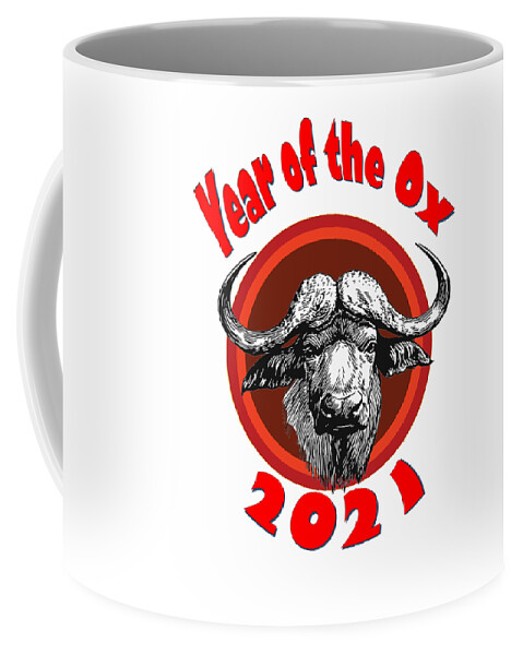Ox Coffee Mug featuring the digital art Year of the Ox 2 Transparent Background by Ali Baucom