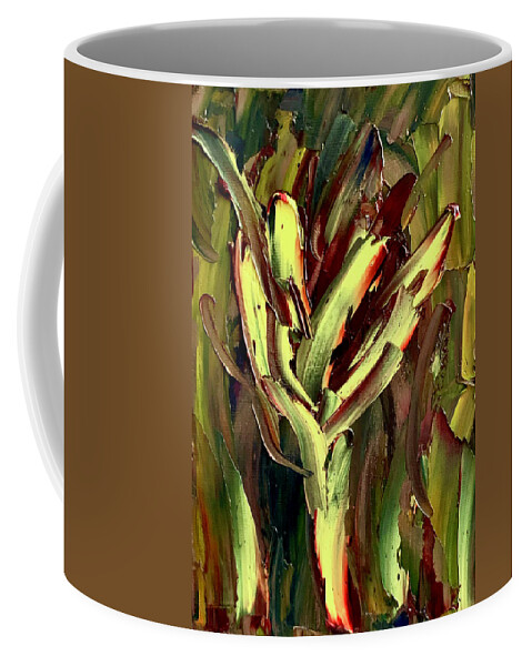 Yellow Coffee Mug featuring the painting Yellow Flower 2 by Teresa Moerer