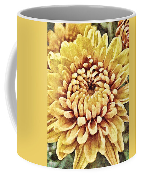 Flower Coffee Mug featuring the photograph Yellow Flower Mum Portrait by Gaby Ethington
