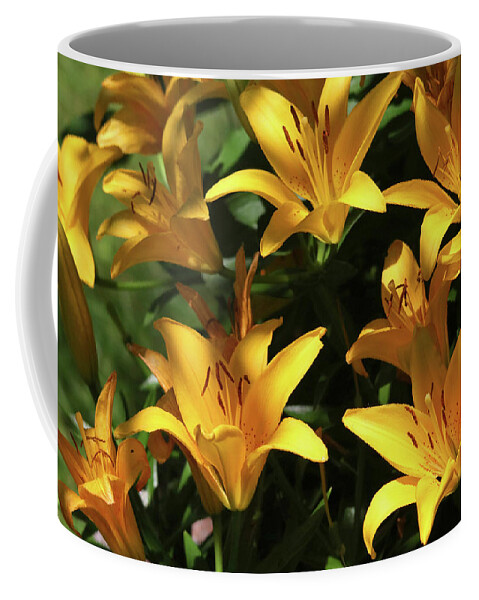 Flowers Coffee Mug featuring the photograph Yellow Lilies by Trina Ansel