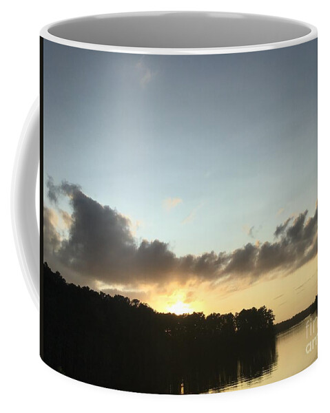 Sunset Coffee Mug featuring the photograph Johnson Millpond - Virginia Yellow Reflections by Catherine Wilson