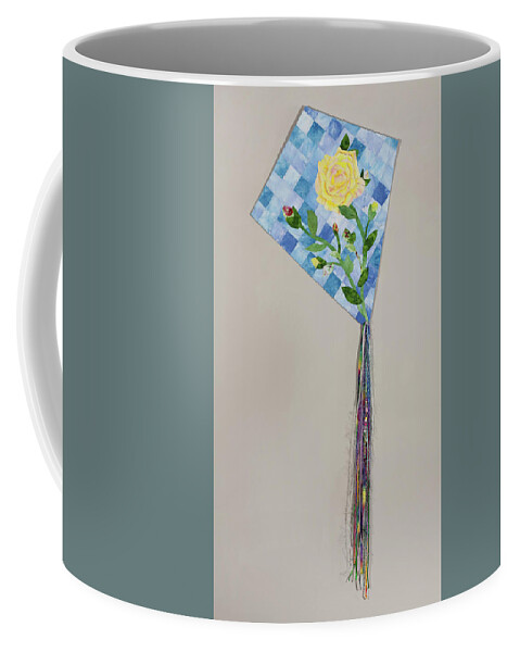 Yellow Rose Of Texas Coffee Mug featuring the mixed media Yellow Rose of Texas by Vivian Aumond