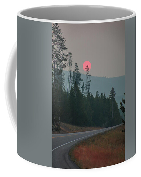 Mountain Coffee Mug featuring the photograph Yellowstone Pink Sunrise by Go and Flow Photos