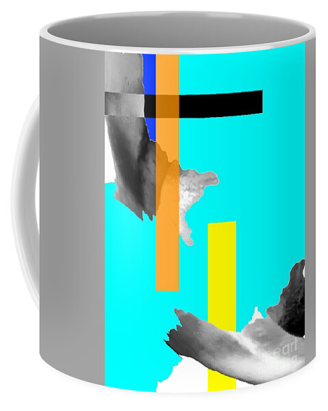 Abstract Art Coffee Mug featuring the digital art Yes is sitting in a park by Jeremiah Ray
