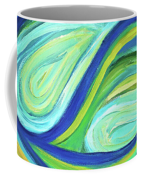 Yin And Yang.abstract Coffee Mug featuring the painting Yin and Yang by Maria Meester