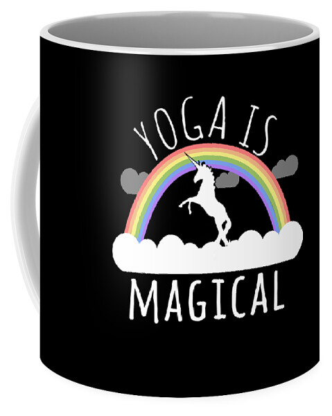 Funny Coffee Mug featuring the digital art Yoga Is Magical by Flippin Sweet Gear