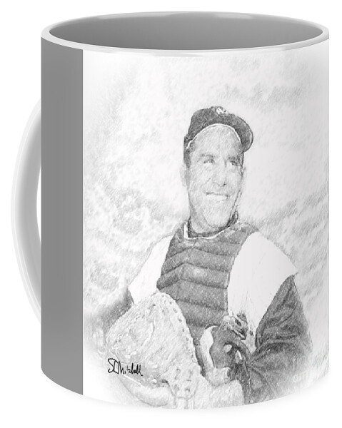 Yogi Coffee Mug featuring the drawing Yogi by Steve Mitchell