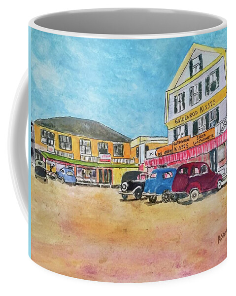 Goldenrod Candy Coffee Mug featuring the painting York Beach in Maine by Anne Sands