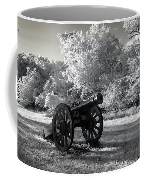 Cannons Coffee Mug featuring the photograph Yorktown Cannon Infrared by Liza Eckardt