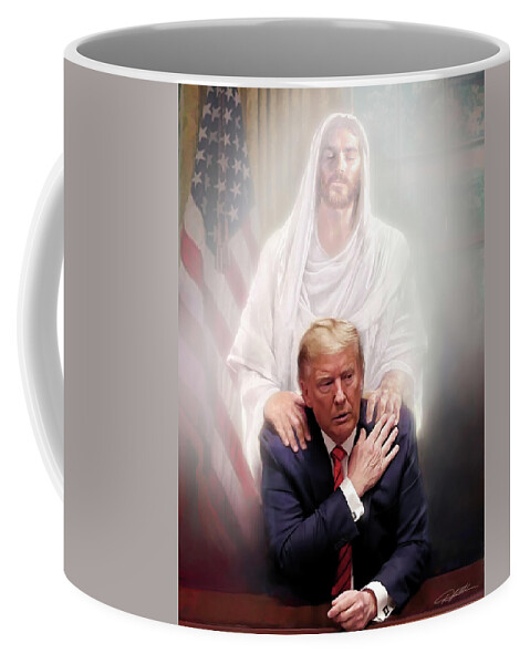 “president Trump” Coffee Mug featuring the painting You are not Alone by Danny Hahlbohm