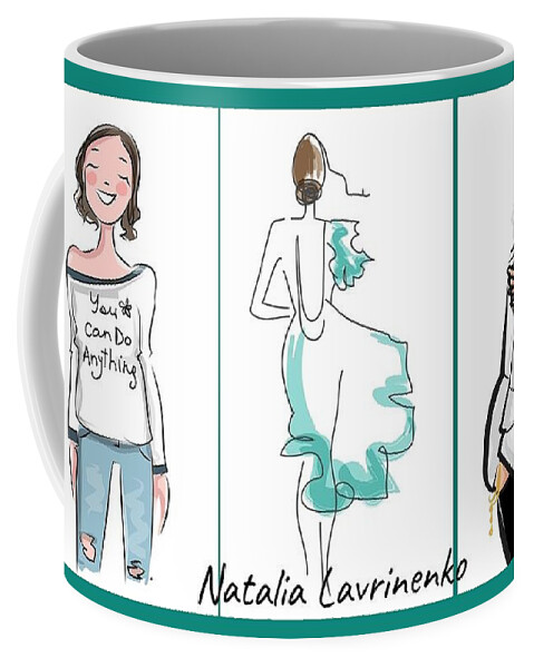 Teens Coffee Mug featuring the drawing You Can Be Anything by Nancy Ayanna Wyatt
