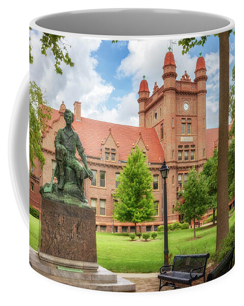 Millikin University Coffee Mug featuring the photograph Young Abe Lincoln - Millikin Universtiy - Decatur, Illinois by Susan Rissi Tregoning