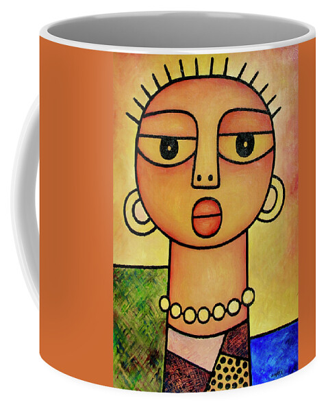 Africa Coffee Mug featuring the painting Young Girl by Elisha Ongere
