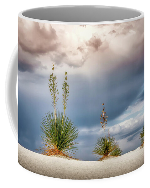 White Sands Coffee Mug featuring the photograph Yucca Three by James Barber
