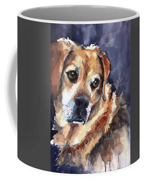 Dog Coffee Mug featuring the painting Zeke by Judith Levins