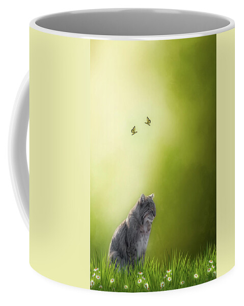Bobcat Coffee Mug featuring the photograph Zen Cat by Bill Wakeley