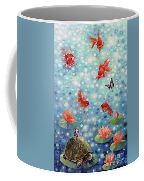 Goldfish Coffee Mug featuring the painting Zen Friend by Manami Lingerfelt